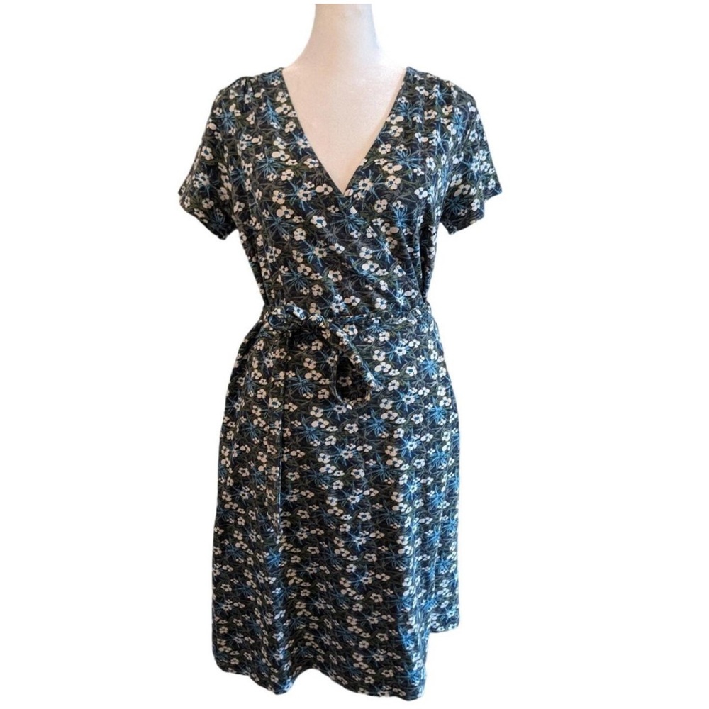 Pact wrap crossover fit & flare dress